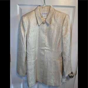 NWT Gantos cream and gold shimmer blazer sz 8